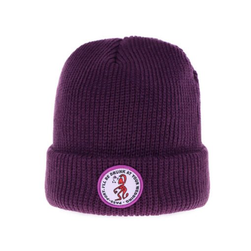 High Quality Round Woven Patch Beanie Hat