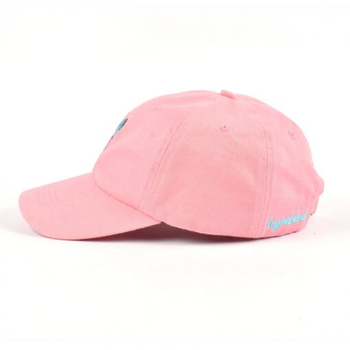 Pink Embroidery Logo Cotton Unstructured Dad Hat