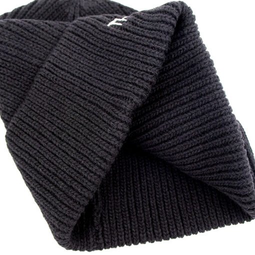 Black Unisex Hats Knitted Beanie Hats