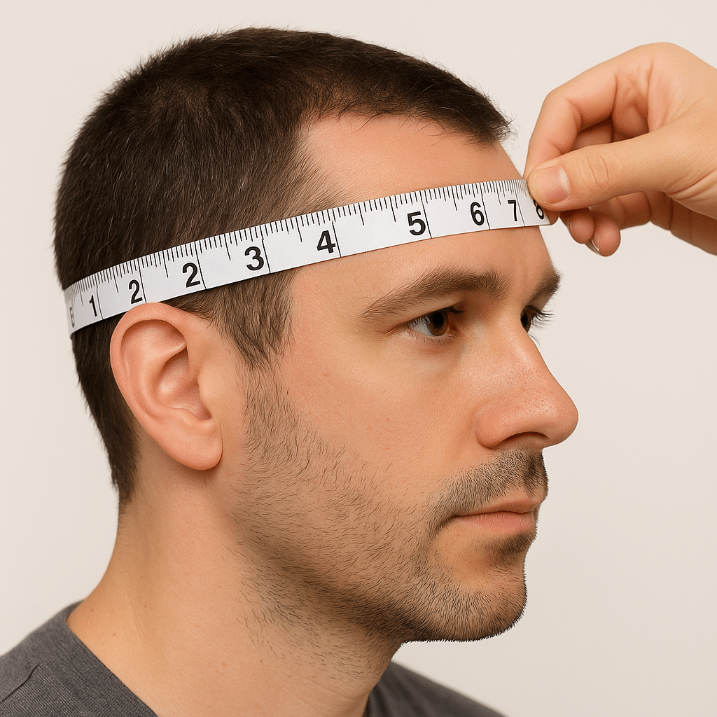 a head measured with a tape measure