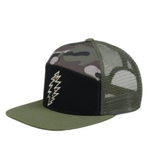 Custom Seven Panel Flat Embroidered Camo Trucker Hat Wholesale
