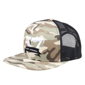 Custom Six Panel 3D Embroidered Camo Cotton Trucker Hat Wholesale