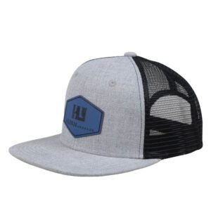 Sumkcaps 2819 Custom Six Panel Leather Patch Trucker Hat