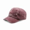 Custom Burgundy Flat Embroidery Distressed Dad Hat