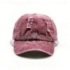 Custom Burgundy Flat Embroidery Distressed Dad Hat.3