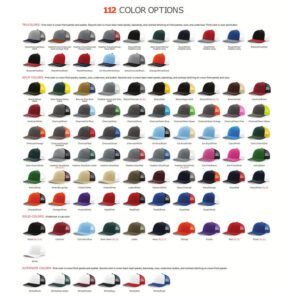 couleurs du chapeau trucker personnalisé