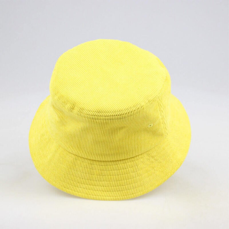 Yellow Corduroy Blank Bucket Hats Wholesale