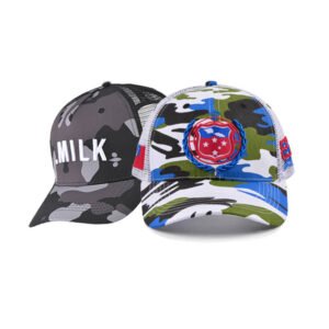 Custom 3D Embroidered Cotton Camo Trucker Hat Wholesale