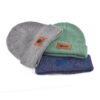 Sumkcaps 23945 Custom Leather Patch Plain Knitted Beanie Hat - Imagen 2