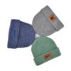 Sumkcaps 23945 Custom Leather Patch Plain Knitted Beanie Hat - Imagen 6