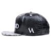 Sumkcaps 23931 Custom Black Leather Embroidered Snapback Cap - Imagem 4