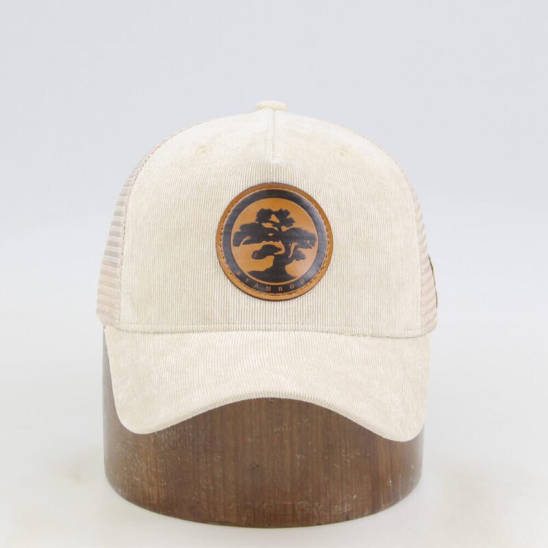 Custom Leather Patch Corduroy Trucker Hat Wholesale