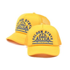 Custom Five Panel Embroidered Yellow Foam Trucker Hat