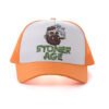Custom Five Panel Printed Orange Trucker Hat Wholesale - Image 2