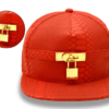 Sumkcaps 231073 Custom Five Panel Snake Skin Leather Snapback Cap - Image 2