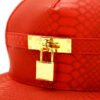 Sumkcaps 231073 Custom Five Panel Snake Skin Leather Snapback Cap - Image 3
