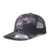 Custom Six Panel Woven Label Camo Trucker Hat Wholesale