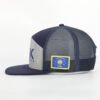 Sumkcaps 231147 Custom Embroidery Navy Blue Seven Panel Trucker Hat – Image 3