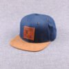 Sumkcaps 241101 Custom Six Panel Leahter Patch Denim Snapback Cap