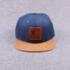 Sumkcaps 241101 Custom Six Panel Leahter Patch Denim Snapback Cap - Image 2