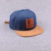 Sumkcaps 241101 Custom Six Panel Leahter Patch Denim Snapback Cap - Image 3