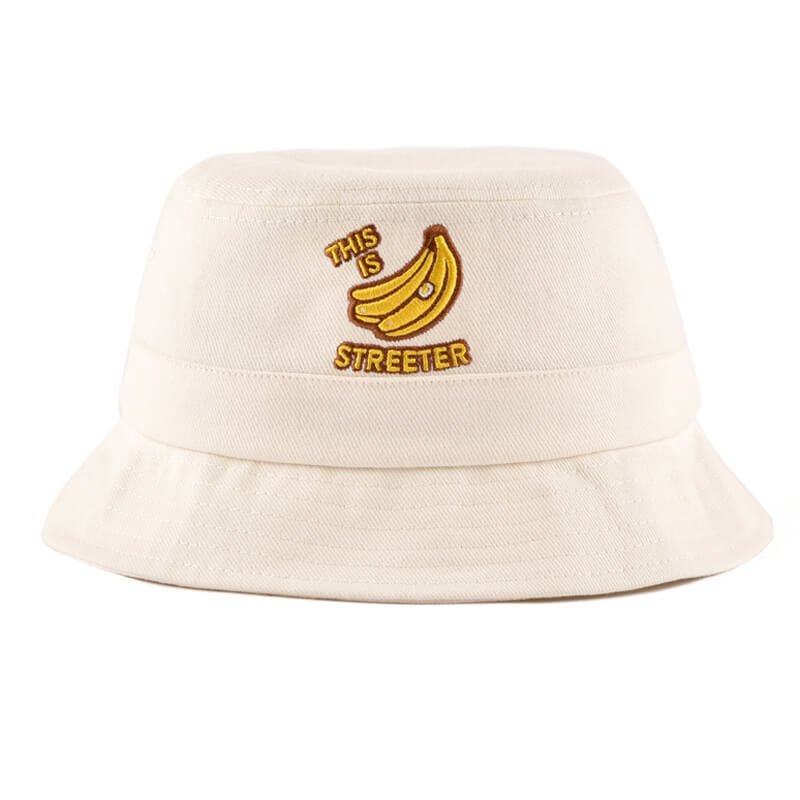Custom Embroidered White Cotton Bucket Hats wholesale