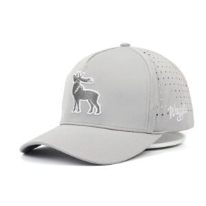 Sumkcaps 231181 Custom Five Panel 3D Embroidery Gray Baseball Cap