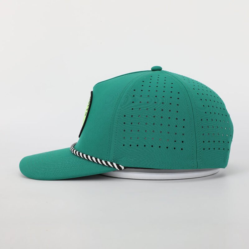 Green 5 Panel Golf Hats with Rope Wholesale