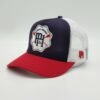 Custom Blue 5 Panel Embroidery Patch Trucker Hat Wholesale – Image 4