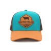Sumkcaps 231172 Custom Five Panel Leather Patch Trucker Hat - Imagen 2
