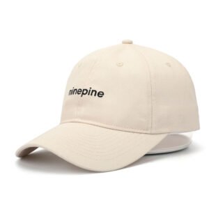 Sumkcaps 231212 Custom Six Panel Flat Embroidery Beige Baseball Cap
