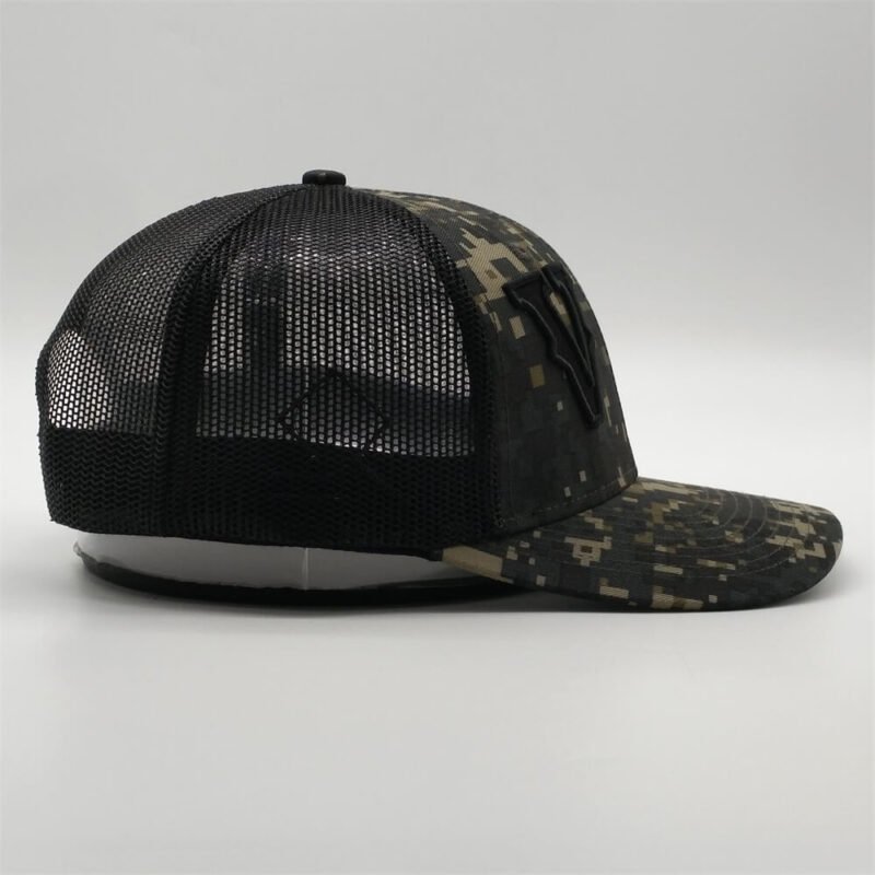 Custom Six Panel 3D Embroidery Camo Trucker Hat Wholesale