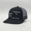 Six Panel Embroidery Black Trucker Hat Wholesale