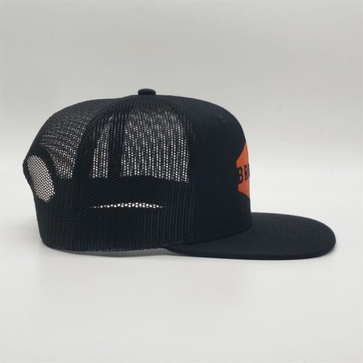 Sufox 231275 Custom Six Panel Embroidery Black Trucker Hat