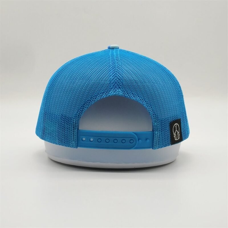 Custom Six Panel Embroidery Blue Camo Trucker Hat Wholesale