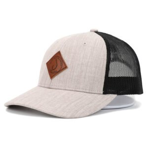 Casquette de camionneur à six panneaux en cuir personnalisée Wholesale