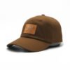 Sumkcaps 231232 Custom Six Panel Woven Patch Brown Dad Hat