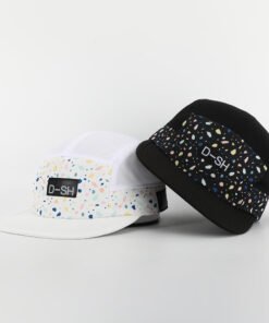 Custom 5 Panel Woven Label Logo Flat Brim Hat