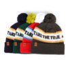 Sumkcaps 231195 Custom Leather Patch Jacquard Pom Beanie Hat