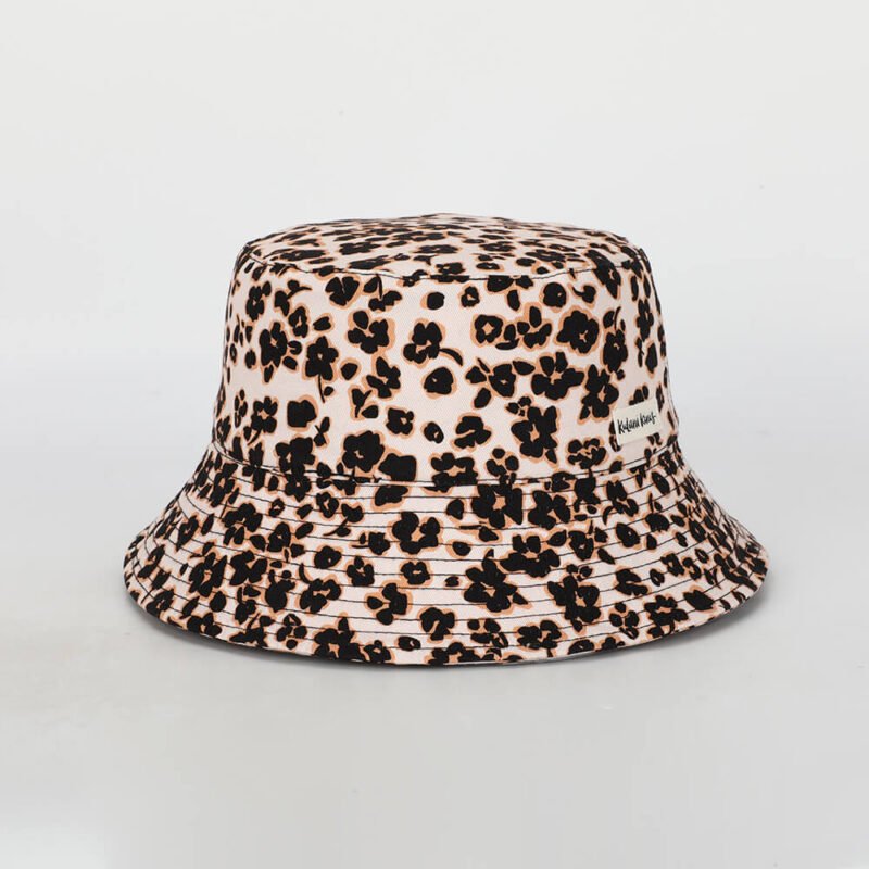 Custom Leopard Printing Reversible Bucket Hats wholesale