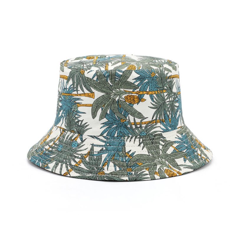 Custom Palm Tree Printed Cotton Bucket Hats