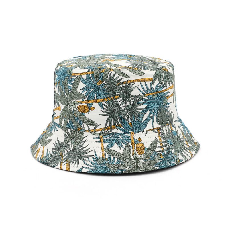 Custom Palm Tree Printed Cotton Bucket Hats