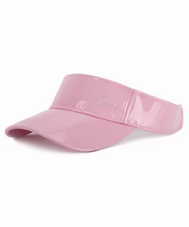 Sumkcaps 231263 Custom Embroidery Pink PU Leather Sun Visor