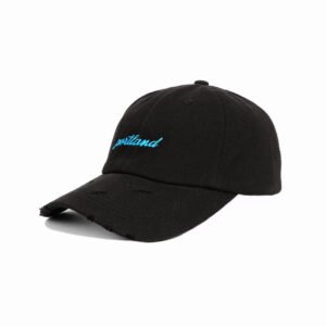 Großhandel benutzerdefinierte sechs Panel Stickerei schwarz Dad Hat