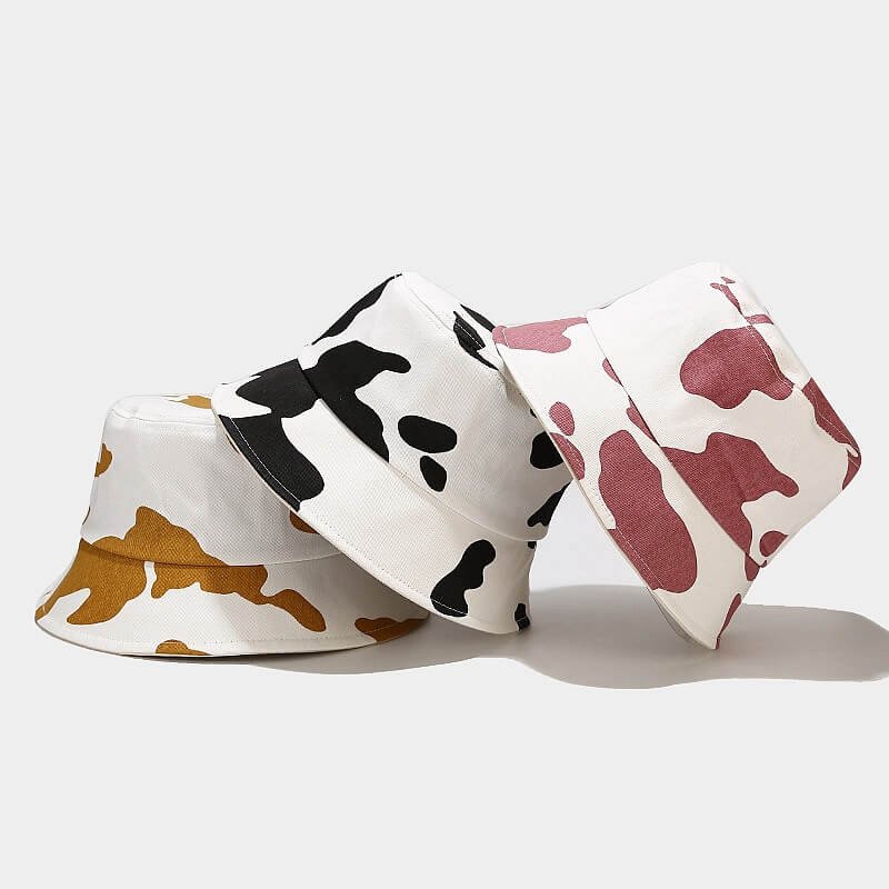 Sombreros de cubo de algodón con impresión completa de vaca personalizada