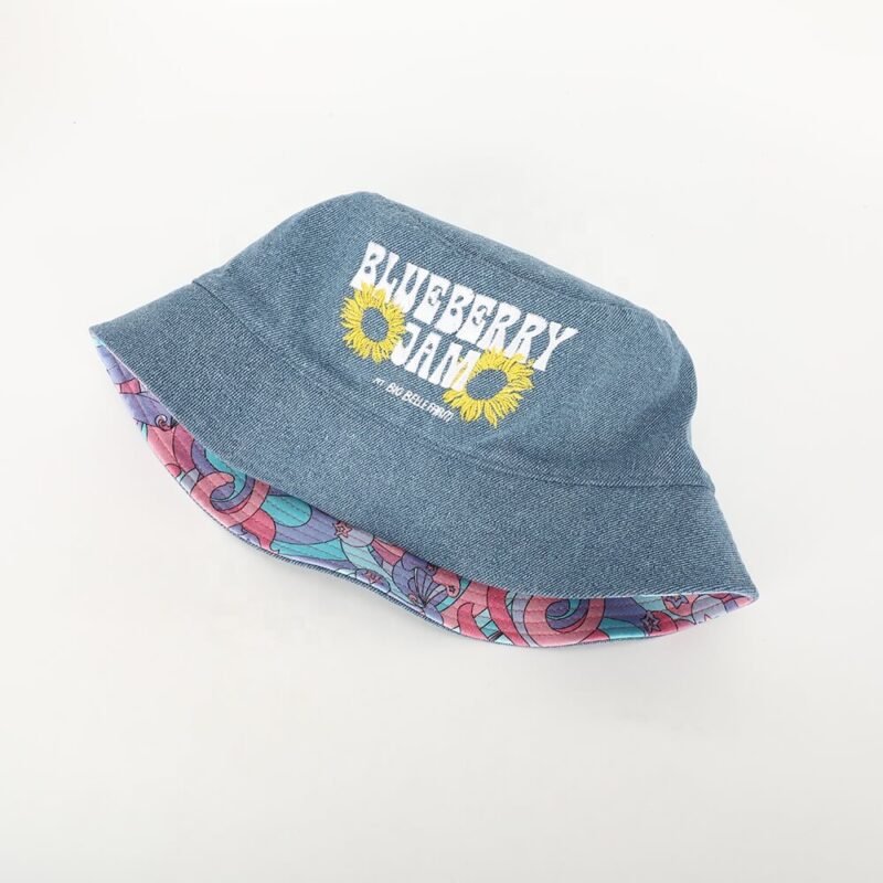Custom Embroidery Reversible Printed Bucket Hats Wholesale