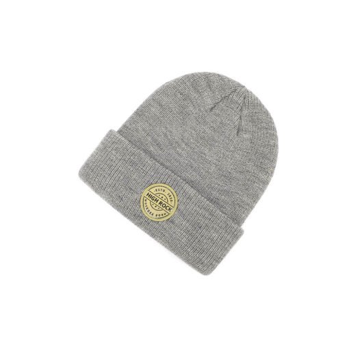 Sufox 231167 Custom Leather Patch Acrylic Gray Beanie Hat
