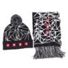 Sumkcaps 231426 Custom Jacquard Pom Knitted Beanie Hat With Scarf