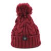 Sumkcaps 231416 Custom Woven Label Cable Pom Beanie Hat