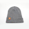 Sumkcaps 231205 Custom Woven Label Gray Knitted Beanie Hat
